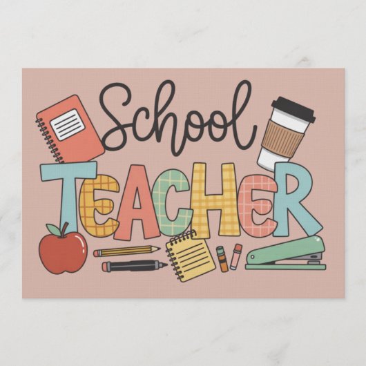 School Teacher Teaching Future Leaders Gifts 招待状 (正面)