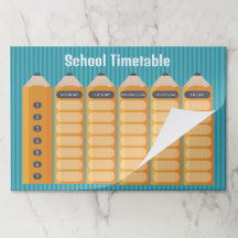 School Timetable With Pencils