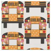 Schoolbusesに乗る小さいネズミ ファブリック (クローズアップ)