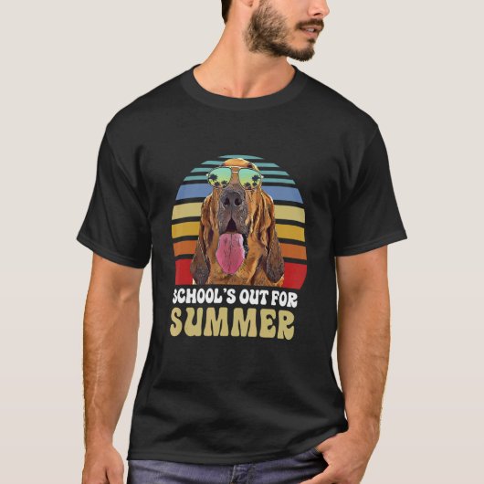 Schools Out For Summer Bloodhound Dog Teacher Tシャツ (正面)