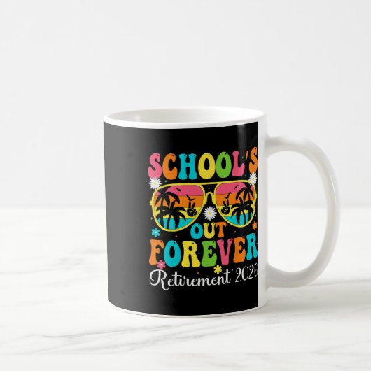 School's Out Forever Retirement 2026 Retro Retired コーヒーマグカップ (右)