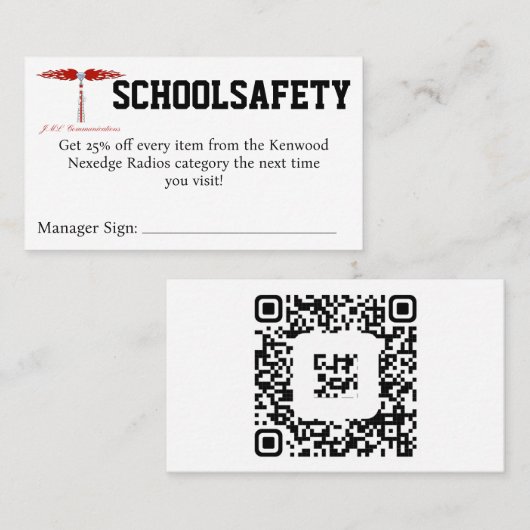 SCHOOLSAFETYクーポン 名刺 (正面/裏面)
