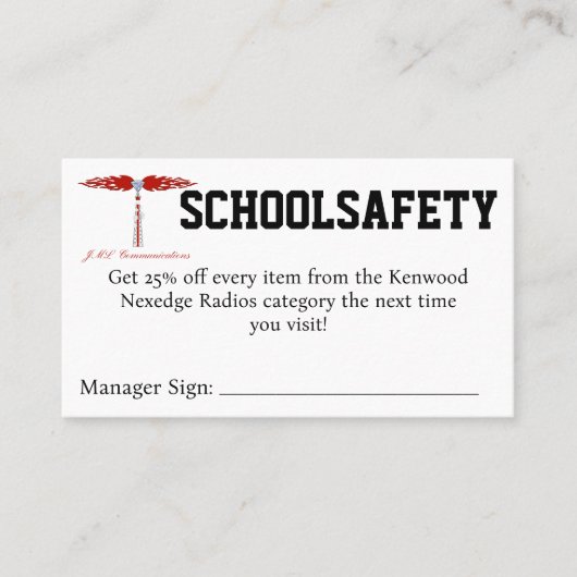 SCHOOLSAFETYクーポン 名刺 (正面)