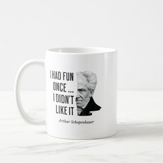 Schopenhauer Quote Funny Philosopher Statement  コーヒーマグカップ (左)