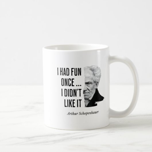 Schopenhauer Quote Funny Philosopher Statement コーヒーマグカップ (右)