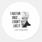 Schopenhauer Quote Funny Philosopher Statement  ラウンドシール (正面)