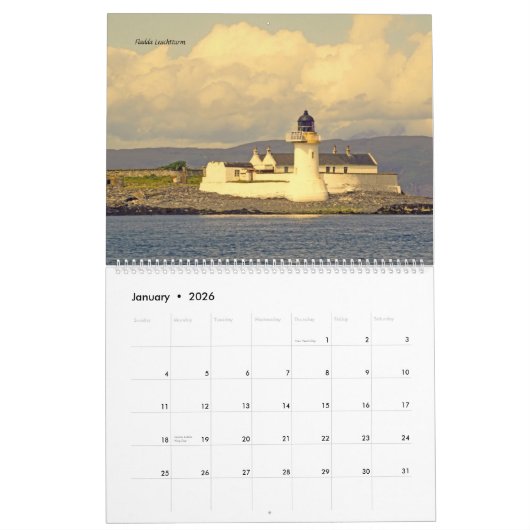 Schottische Leuchttürme カレンダー (1月 2026)