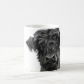 Schottish Highland cow black and white photo mug コーヒーマグカップ (中央)