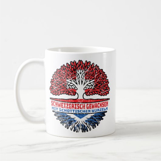 Schottland Schottisch Schweizer Schweiz Baum コーヒーマグカップ (左)