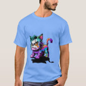 Schräge Katze  Tシャツ (正面)