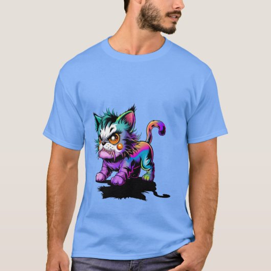Schräge Katze  Tシャツ (正面)