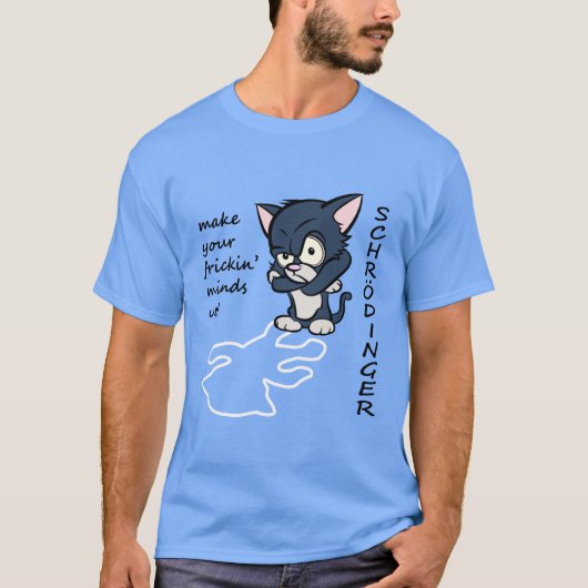 Schrodingerのおもしろいな猫 Tシャツ (正面)