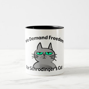 Schrodingerの猫のおもしろいなギークのユーモア ツートーンマグカップ