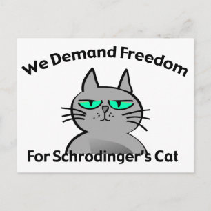 Schrodingerの猫のおもしろいなギークのユーモア ポストカード