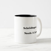 Schrodingerの猫は弁護士を必要とします ツートーンマグカップ (正面右)