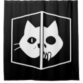 Schrödinger猫のグラフィック シャワーカーテン (正面)