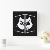 Schrödinger猫のグラフィック スクエア壁時計 (ホーム)