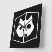 Schrödinger猫のグラフィック スクエア壁時計 (傾斜)