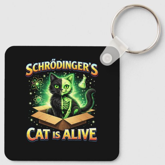 Schrödinger’s Curious Cat キーホルダー (裏面)