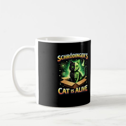 Schrödinger’s Curious Cat コーヒーマグカップ (左)