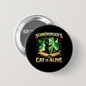 Schrödinger’s Curious Cat 缶バッジ (正面&裏面)