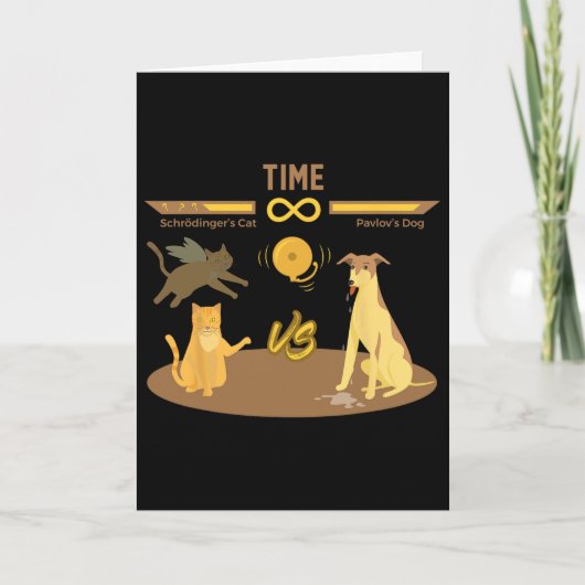 Schrodinger's Cat Vs. Pavlov's Dog Funny Video Gam カード (正面)