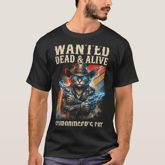 Schrodingers Cat Wanted Dead And Alive Quantum Phy Tシャツ (正面)