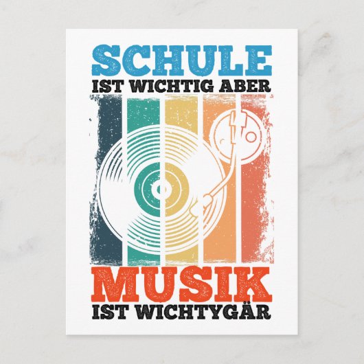 Schule Ist Wichtig Aber Musik Ist Wichtiger Vinyl ポストカード (正面)