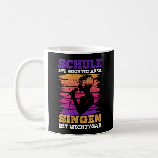 Schule ist Wichtig Aber Singen ist Wichtiger tiger コーヒーマグカップ (左)