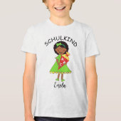 Schulkind - Mädchen mit Schultüte - grün 2 | トライブレンドＴシャツ (正面)