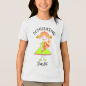 Schulkind - Mädchen mit Schultüte - grün 3 | トライブレンドTシャツ (正面)