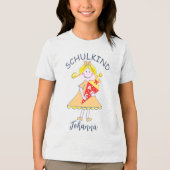 Schulkind - Mädchen mit Schultüte - orange 1 |  トライブレンドＴシャツ (正面)