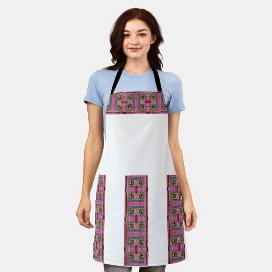 Schürze mit Omas Besticken エプロン (着用した状態)