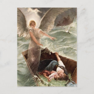 Schutzengel Meer Mutter und Kind Karl Raupp ポストカード