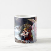 Schutzengel und Kinder auf Brücke コーヒーマグカップ (中央)
