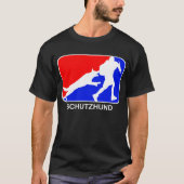 schutzhundの赤くおよび青のロゴの暗闇のTシャツ Tシャツ (正面)