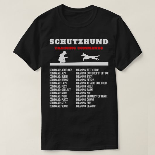 Schutzhundトラインスパイアン・コマンド関連Schutz Tシャツ (デザイン正面)