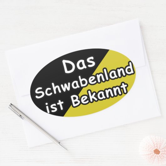 Schwaebisch Are Known Sticker 楕円形シール (封筒)