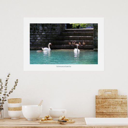 Schwanenfamilie ポスター (キッチン)