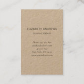 Schwangere, schlicht-moderne Visitenkarte 名刺 (裏面)