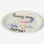 Schwangerschaft baby 2026 Wolken mobile  ペーパープレート (アングル)