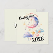 Schwangerschaft baby 2026 Wolken mobile  案内状 (正面/裏面)