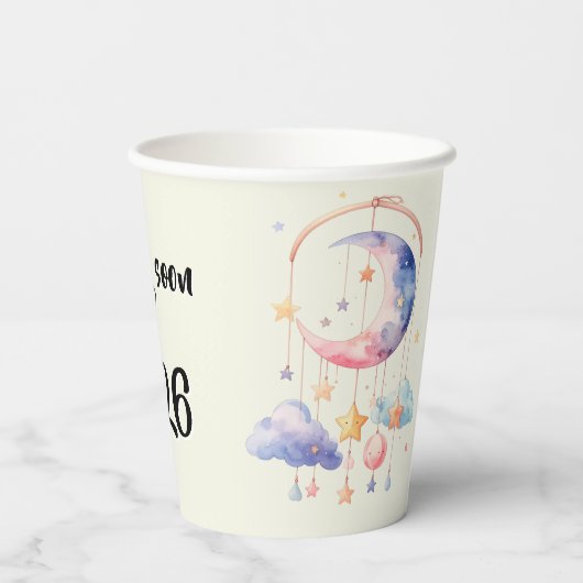 Schwangerschaft baby wolken mobile Pappbecher 紙コップ (裏面)