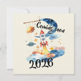 Schwangerschaft verkünden 2026 Rakete Weltraum  シーズンカード