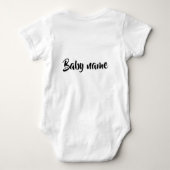 Schwangerschaft verkünden 2026 Rakete Weltraum  ベビーボディスーツ (裏面)