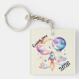 Schwangerschaft verkünden Aquarell Heißluftballon  キーホルダー