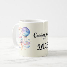 Schwangerschaft verkünden Aquarell Heißluftballon コーヒーマグカップ