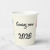 Schwangerschaft verkünden Aquarell Heißluftballon  紙コップ (左)