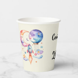 Schwangerschaft verkünden Aquarell Heißluftballon  紙コップ