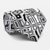 schwarzのweissのRechteckeの白黒の長方形 ネクタイ (ロール)